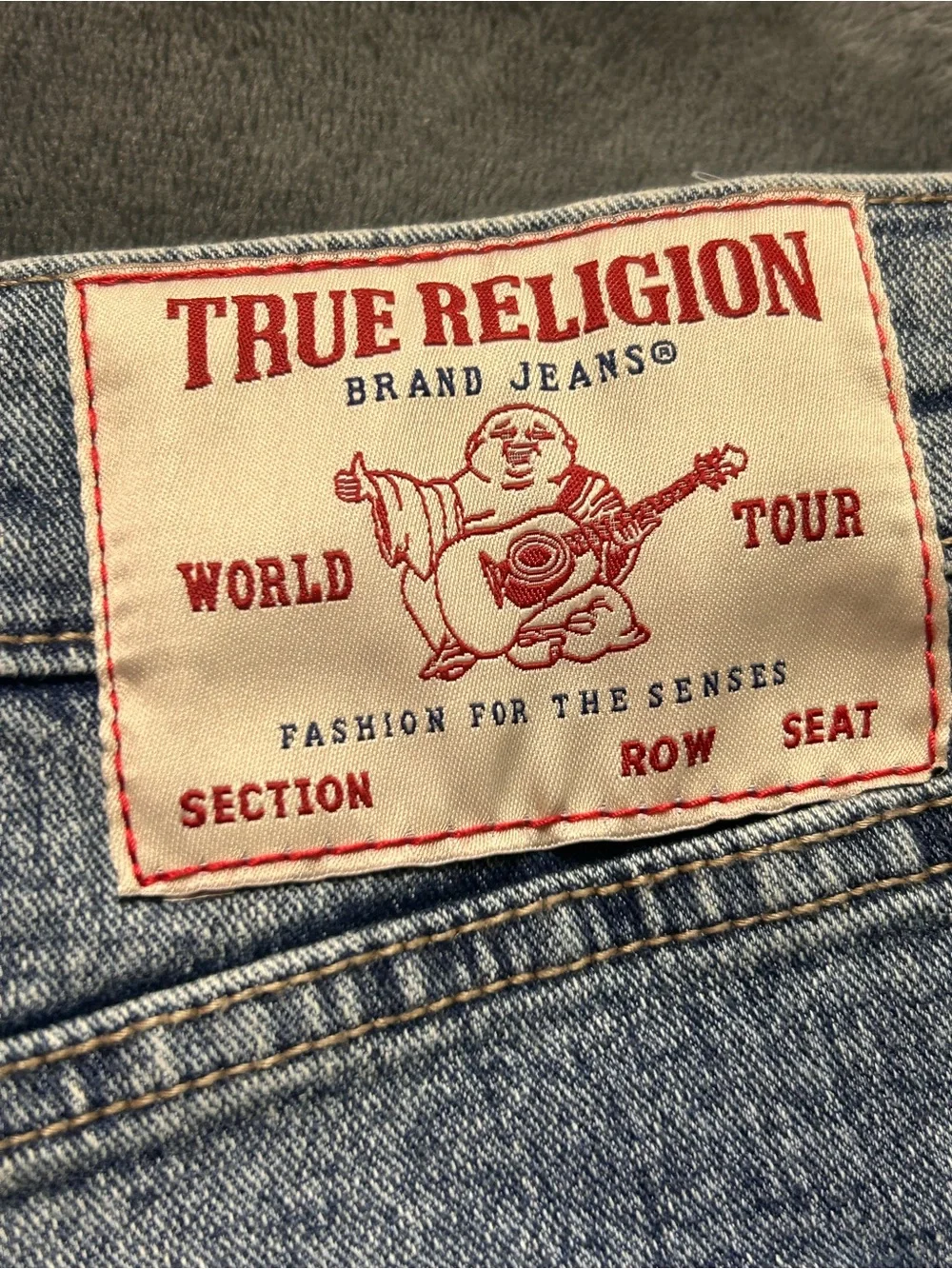 True Religion Light Blue Denim Jean Shorts